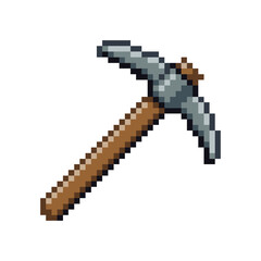 Fototapeta premium Pixel Art Pickaxe Tool Vector Illustration