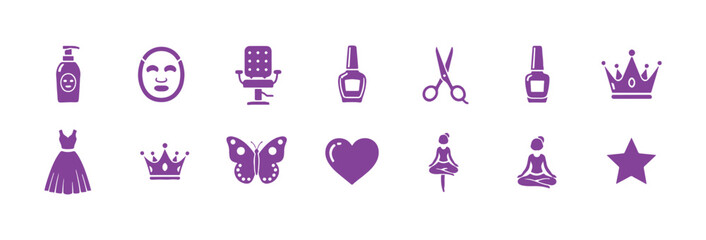 Fototapeta premium A series of vector files with women and beauty icons
