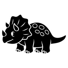 triceratops cartoon icon © Farra