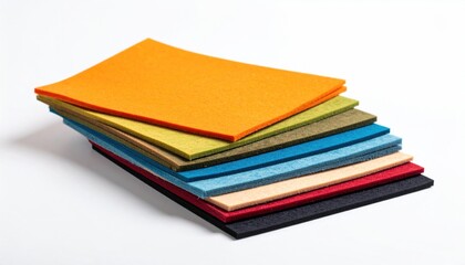 Stack of Colorful Felt Fabric Sheets for Crafts and Design.