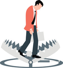 Businessman with business debt