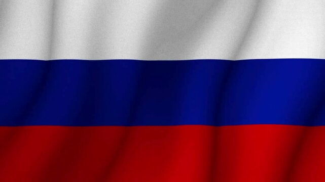 Russian Flag Waving in the Wind.