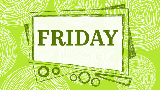 Friday Green Texture Circular Triangle Frame Element Text 