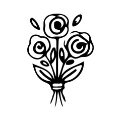 Simple Rose Bouquet Icon