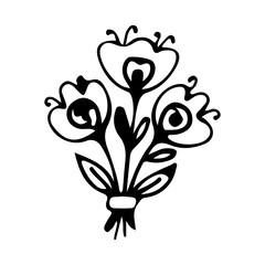 Hand-drawn Flower Bouquet Icon
