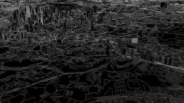 3D looped animation of city - Kuala Lumpur Malaysia