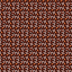 Earthy Terracotta Pixel Mosaic Textile Pattern