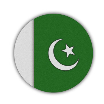 Pakistan national flag circular icon with green white moon star on transparent background