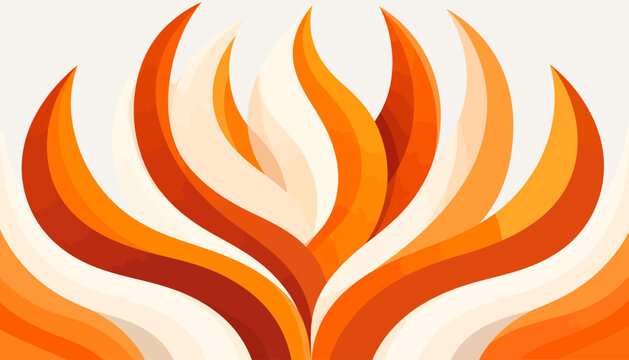 Abstract design featuring warm, flowing, flame-like shapes in shades of orange, red, and yellow, creating a dynamic and organic pattern.