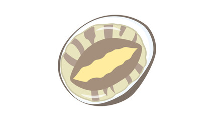 シンプルなアワビのイラスト　食べ物・貝のベクター素材