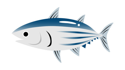 シンプルでかわいい鰹（カツオ）のイラスト　食べ物・魚のベクター素材