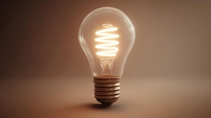 Illuminating Idea: A close-up shot of a classic light bulb with a luminous filament, showcasing the spark of an idea in a warm, inviting setting.