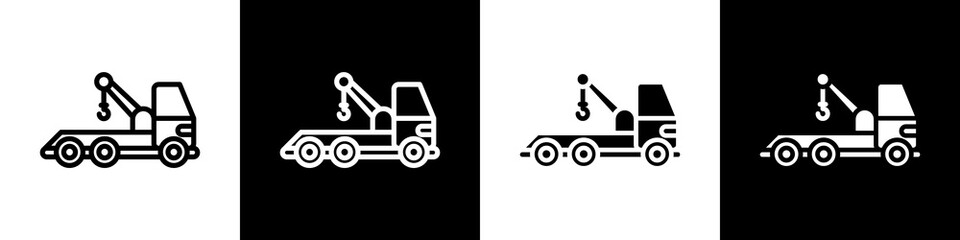 Truck toy black and white icon design concept © okta