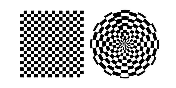 Chessboard or checker board seamless pattern in black and white. Checkered board for chess or checkers game. modern illustation