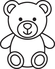 Obraz premium black outline of a teddy bear icon