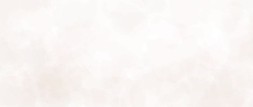 Soft beige watercolor effect background. Cream watercolour gradient texture. Light ecru blurred paint splashes wallpaper for birthday or wedding design. Vector feminine pale pearl marble backdrop