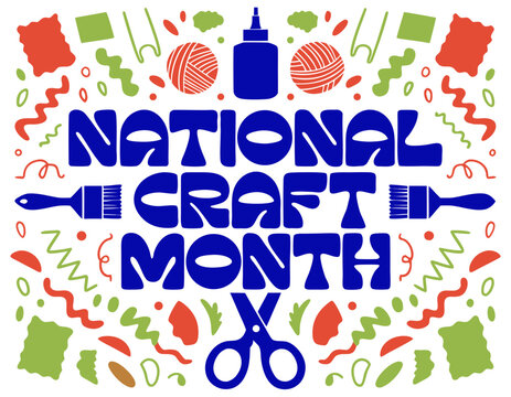 National Craft Month Vector, Arts, Crafts, and Creativity Design