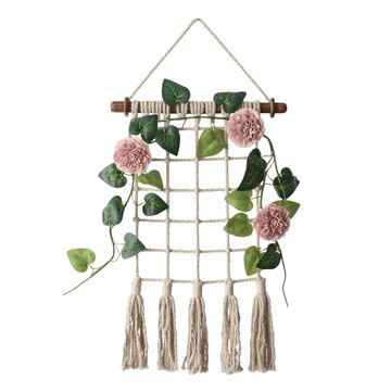 Boho Floral Macram&eacute; Wall Hanging
