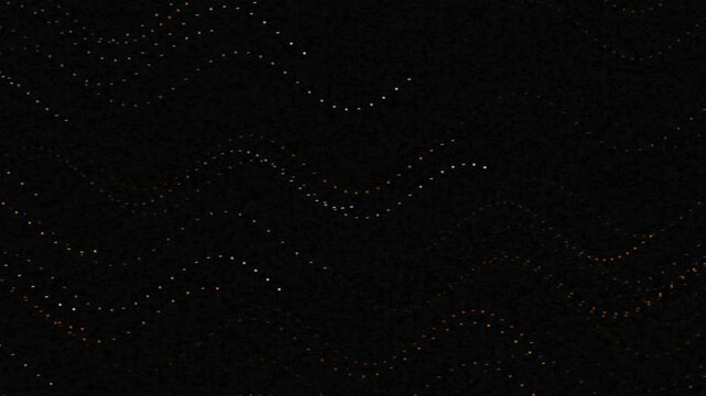 Dark background with shimmering abstract wave patterns of tiny golden dots and subtle highlights