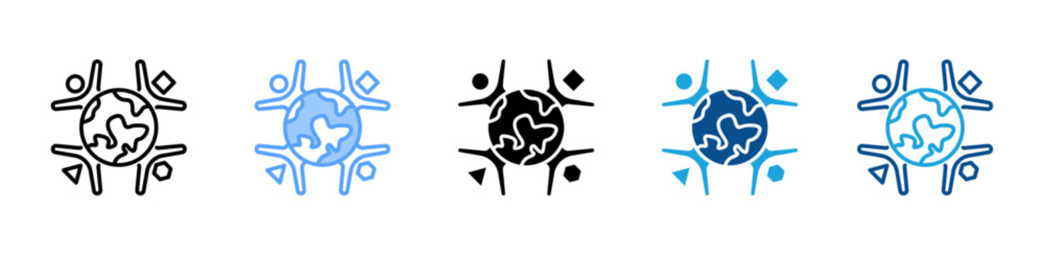 Diversity icon multiple style and collection