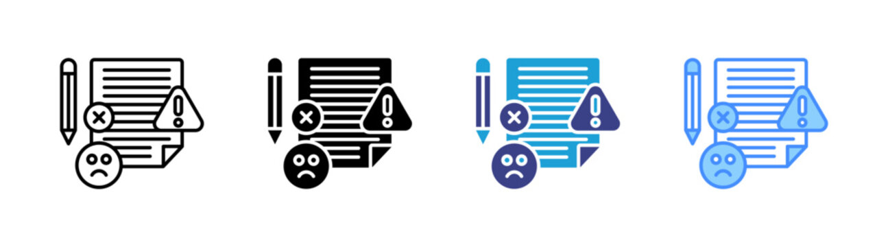 Complaints icon set multiple style collection