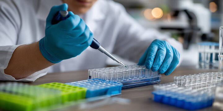 Gene editing and therapeutics research laboratory setting scientific experiment controlled environment close-up view innovative concepts