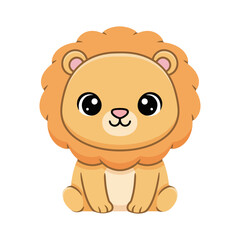 cute lion sitting design  Illustration