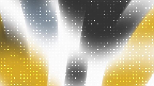 Futuristic grid pattern of white dots on yellow and gray background