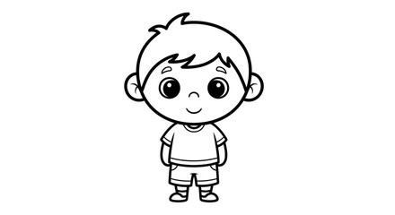 Fototapeta premium Boy Line Art