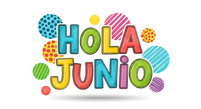 Artistic hand written greeting for the month of June in Spanish