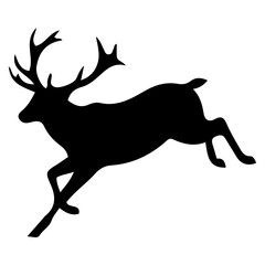 Fototapeta premium Silhouette of a Leaping Stag or Deer