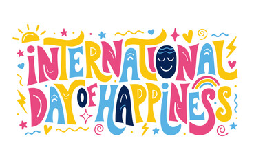 Happiness Awareness Day Vector, Joy, Smiles, and Positive Emotions Concept Illustration