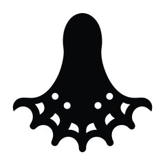 Obraz premium Stylized illustration of a black octopus silhouette on a white background