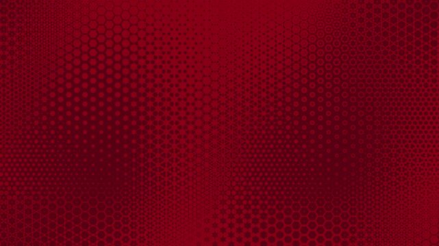 Refined crimson gradient video pattern with evolving dots, star elements and geometric shapes, dynamic density flow, subtle golden shimmer and smooth motion, seamless loop.