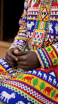 Ndebele Woman Wearing Traditional Handcrafted Beaded Attire for Cultural Ceremony in South Africa