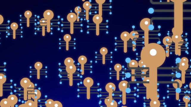  Digital key futuristic tech symbol icon animation