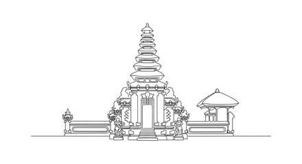 Obraz premium Detailed Architectural Drawing of Temple Structure.