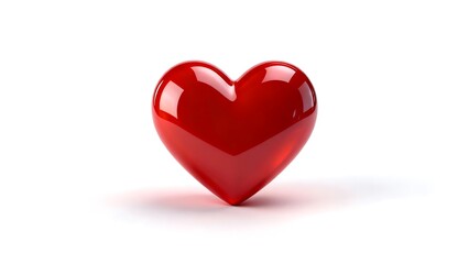 Fototapeta premium Red heart shape on white background