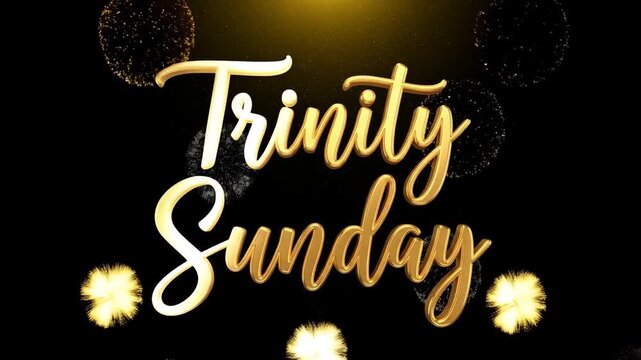 Trinity sunday glowing golden dandelion fireworks celebration holiday concept 4K HD high quality video.
