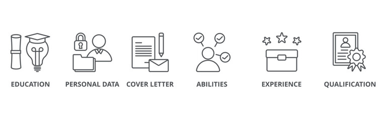 Curriculum vitae banner web icon vector illustration concept