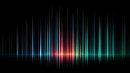 Abstract Spectrum Light Streaks with Reflections in Black Background for Futuristic Design and Technology Concept