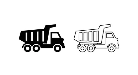 Dump trucks silhouette Vector © Sultan