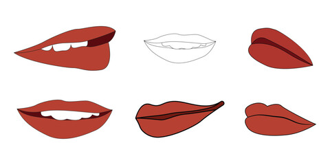 set of lips vector