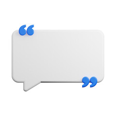 Fototapeta premium Quote bubble with blue quotation marks for dialogue and messaging
