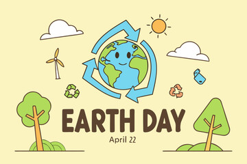 Naklejka premium Earth Day April 22 Vector Graphic