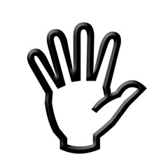 Obraz premium Illustration picture of five fingers in black color with a transparent background