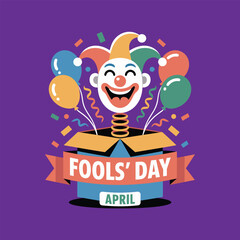 Fototapeta premium Fools' day concept with clown jack-in-box