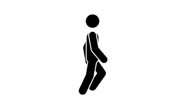 Animated Walking Exercise Icon Seamless Loop Basic Fitness Movement