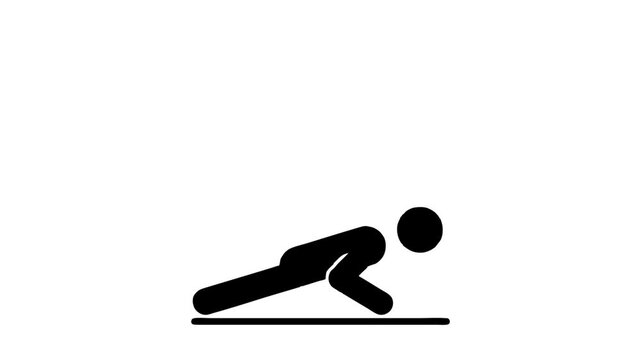 Animated Push Up Variation Icon Seamless Loop Bodyweight Training Animation