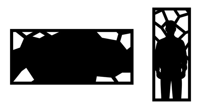 Two silhouetted figures engaged in a handshake or applause gesture. Vector, illustration
